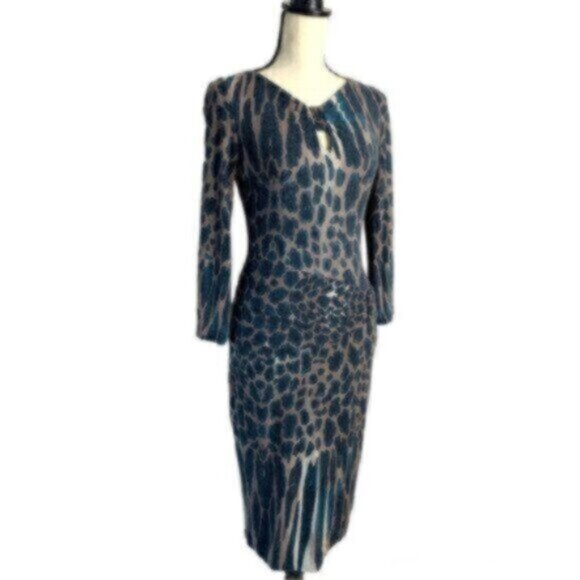 Cache Cheetah Print Fitted Midi Dress - Picture 4 of 15